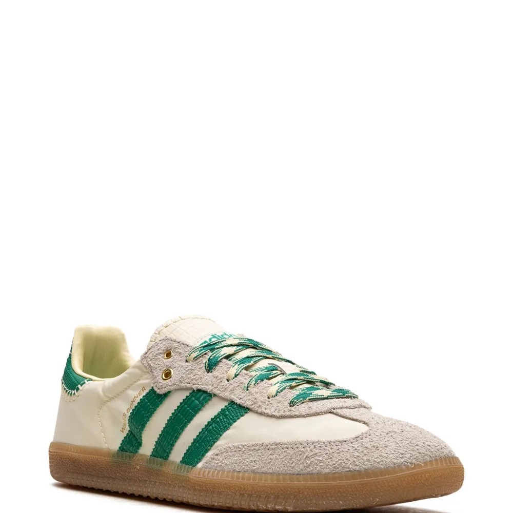 ADIDAS x Wales Bonner Samba Shoes - Green and beige  size 7 - Picture 10 of 10